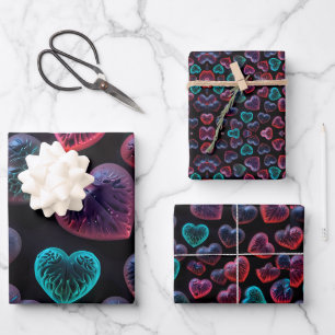 Feuille De Papier Cadeau L'amour dans chaque battement de coeur