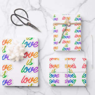 Feuille De Papier Cadeau L'amour est l'amour LGBT