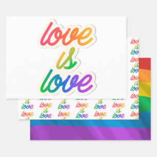 Feuille De Papier Cadeau L'amour est l'amour LGBT