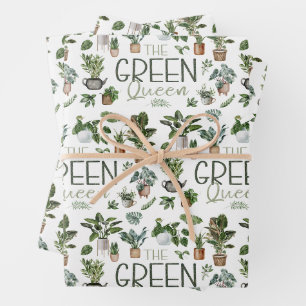 Feuille De Papier Cadeau L'amoureux des plantes tropicales Green Queen