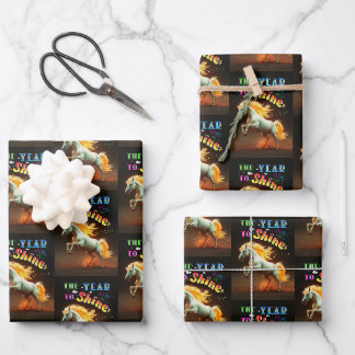 Feuille De Papier Cadeau L'Année pour briller