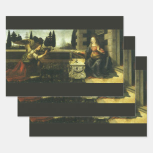 Feuille De Papier Cadeau L'Annonciation du Seigneur de Léonard de Vinci