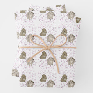 Feuille De Papier Cadeau Lapins Holland Lop