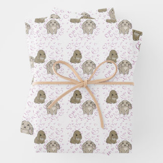 Feuille De Papier Cadeau Lapins Holland lop