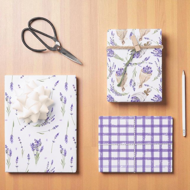 Feuille De Papier Cadeau Lavande Lilac et violet (Créateur téléchargé)