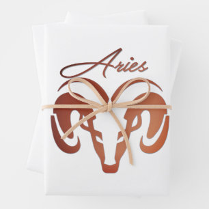 Feuille De Papier Cadeau Le bronze porte le bélier Zodiac
