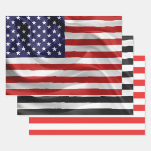 Feuille De Papier Cadeau Le Drapeau Des États-Unis D'Amérique