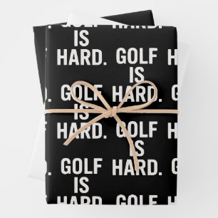 Feuille De Papier Cadeau Le golf est dur humour de golf amateur de golf drô