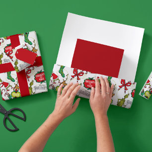 Feuille De Papier Cadeau Le Grinch Naughty ou le gentil Motif
