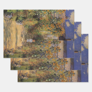 Feuille De Papier Cadeau Le jardin de l'artiste à Vetheuil par Claude Monet