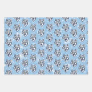 Feuille De Papier Cadeau Le loup d'hiver   