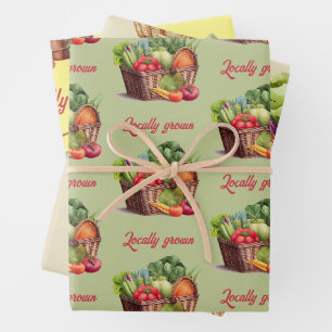Feuille De Papier Cadeau Le marché des fermiers Cultivé localement Baby sho