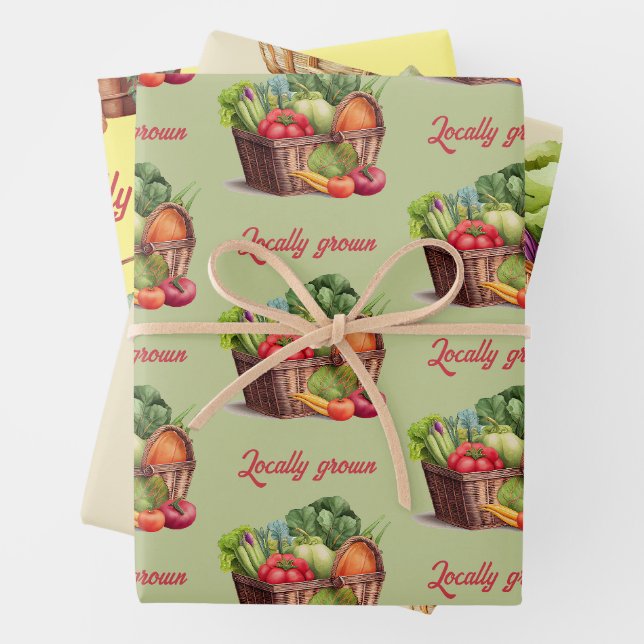 Feuille De Papier Cadeau Le marché des fermiers Cultivé localement Baby sho (En situation)