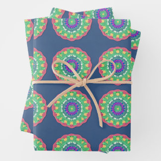 Feuille De Papier Cadeau Le Motif Crochet de grand-mère