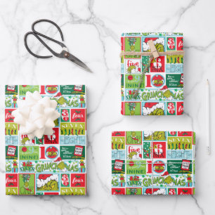 Feuille De Papier Cadeau Le Motif de Grinchmas Joyeux