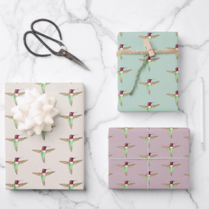 Feuille De Papier Cadeau Le Motif des colibris d'Anna
