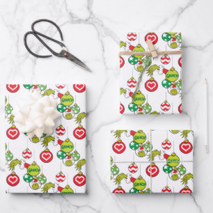 Feuille De Papier Cadeau Le Motif ornemental de Grinch