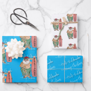 Feuille De Papier Cadeau Le Père Noël d'Hawaï Mele Kalikimaka