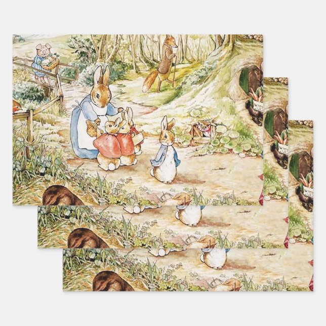 Feuille De Papier Cadeau Le quartier de Peter Rabbit par Beatrix Potter (Lot)