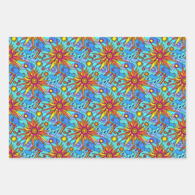 Feuille De Papier Cadeau Le soleil du jour (Devant)
