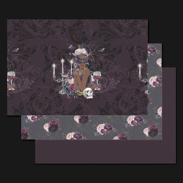 Feuille De Papier Cadeau Le Vampiress | Moody Gothic Vampy Glam Dark Skin (Créateur téléchargé)