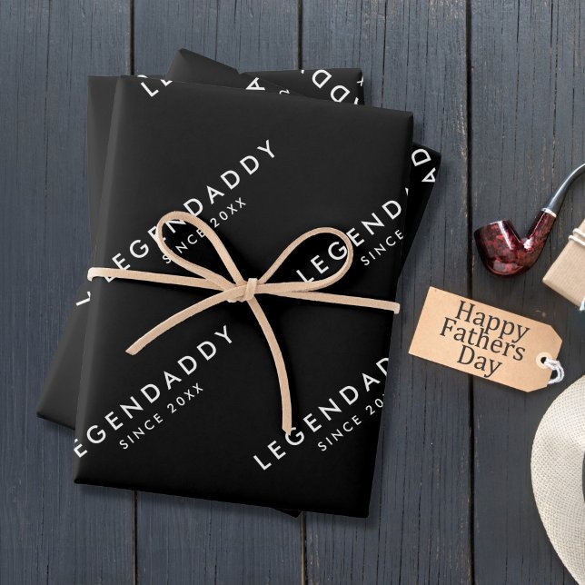 Feuille De Papier Cadeau Legendaddy pour légendaire papas simple minimalist (Créateur téléchargé)