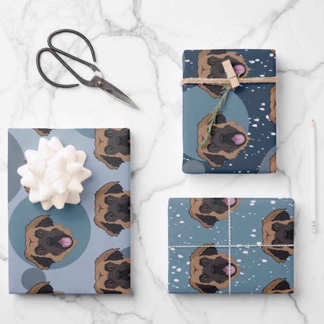 Feuille De Papier Cadeau Leonberger (Recto)