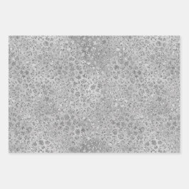 Feuille De Papier Cadeau Leopard argenté gris Meow Kitty Cat