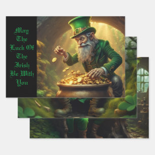 Feuille De Papier Cadeau Leprechaun