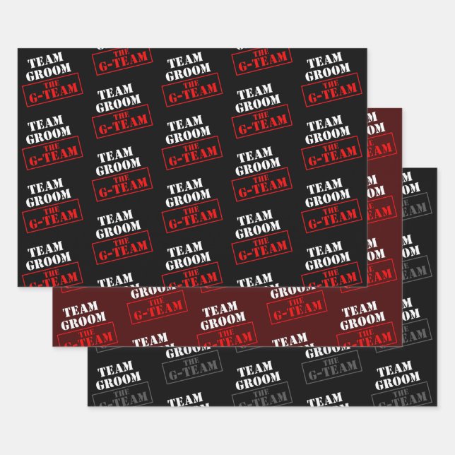 Feuille De Papier Cadeau L'équipe du marié Team Groom (Lot)