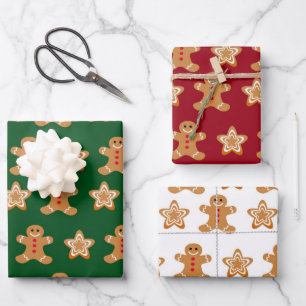 Feuille De Papier Cadeau Les biscuits Festive de Noël en pain d'épices