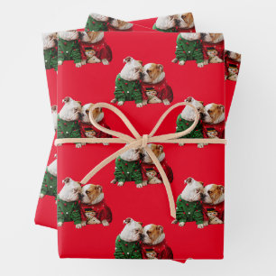 Feuille De Papier Cadeau Les chiens errants de Noël