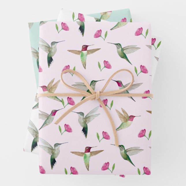Feuille De Papier Cadeau Les colibris d'Anna (En situation)