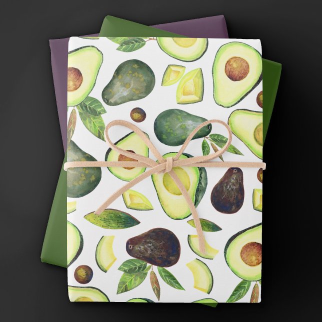 Feuille De Papier Cadeau Les fleurs d'Avocado | Motif de fruits rustiques v (Créateur téléchargé)