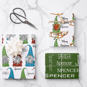 Feuille De Papier Cadeau Les Gnomes de Noël personnalisés