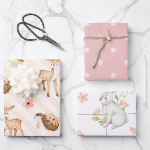 Feuille De Papier Cadeau Les mignons animaux en bois