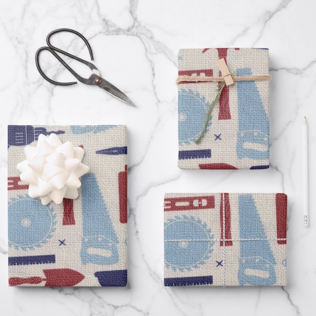 Feuille De Papier Cadeau Les outils de papa (Recto)