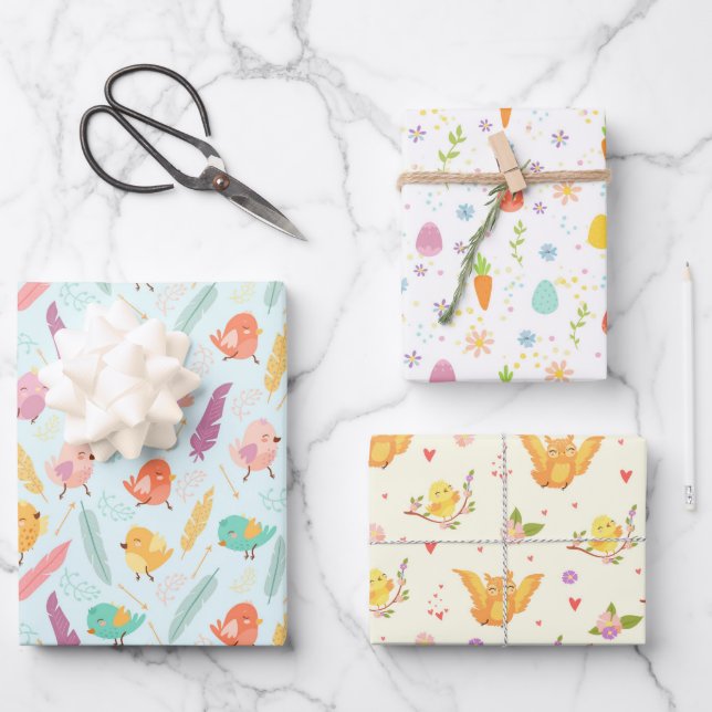Feuille De Papier Cadeau Les pousses de Pâques (Recto)