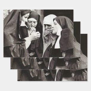 Feuille De Papier Cadeau Les soeurs fument la photographie Vintage
