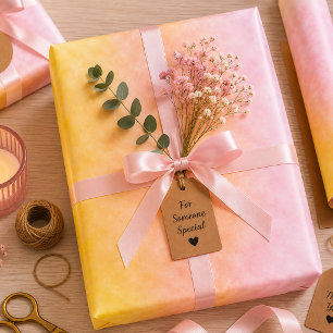 Feuille De Papier Cadeau Lever de soleil dans des cieux de barbe à papa