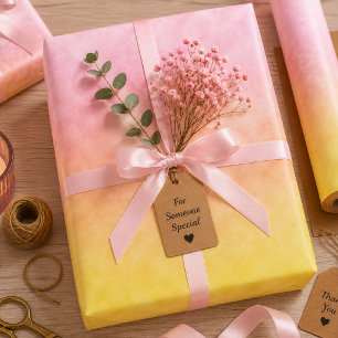 Feuille De Papier Cadeau Lever de soleil dans des cieux de barbe à papa
