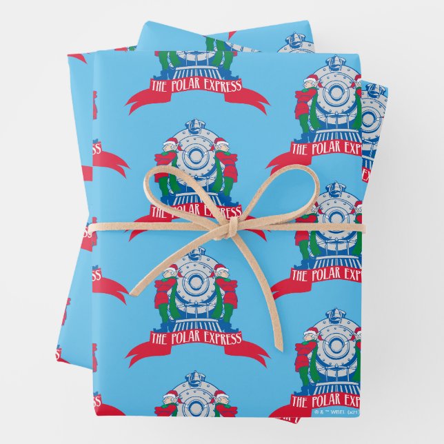Feuille De Papier Cadeau L'Express polaire | Elfes debout En Train (En situation)