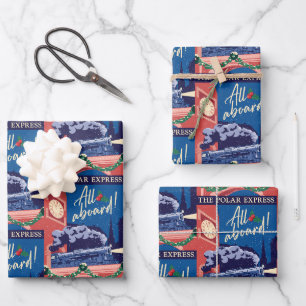 Feuille De Papier Cadeau L'Express Polaire - Tout À Bord !