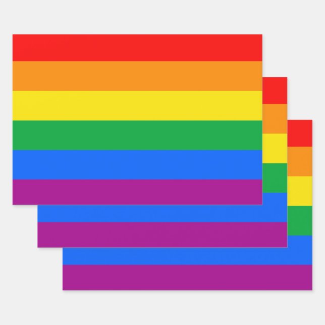 Feuille De Papier Cadeau LGBTQ+ Arc-en-ciel (Lot)