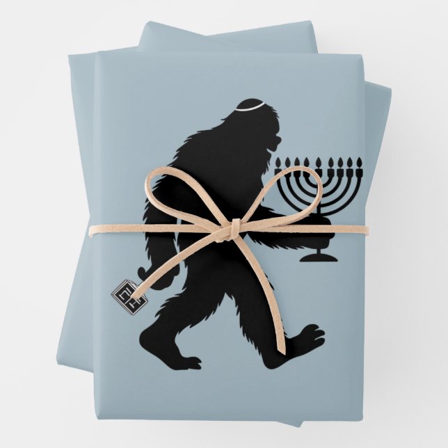 Feuille De Papier Cadeau L'Humour juif Bigfoot Hanoukka Chanukah Hilarié (En situation)