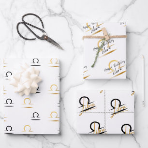 Feuille De Papier Cadeau Libra Anniversaire
