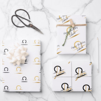 Feuille De Papier Cadeau Libra Anniversaire