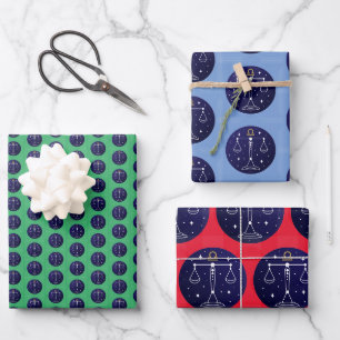 Feuille De Papier Cadeau Libra the Scales Zodiac Sign Design