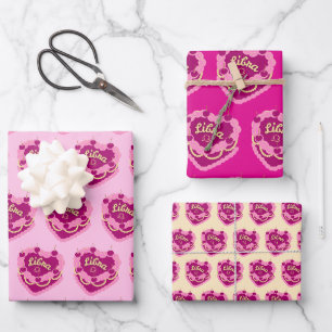 Feuille De Papier Cadeau Libra Zodiac Coquette Coeur gâteau d'anniversaire