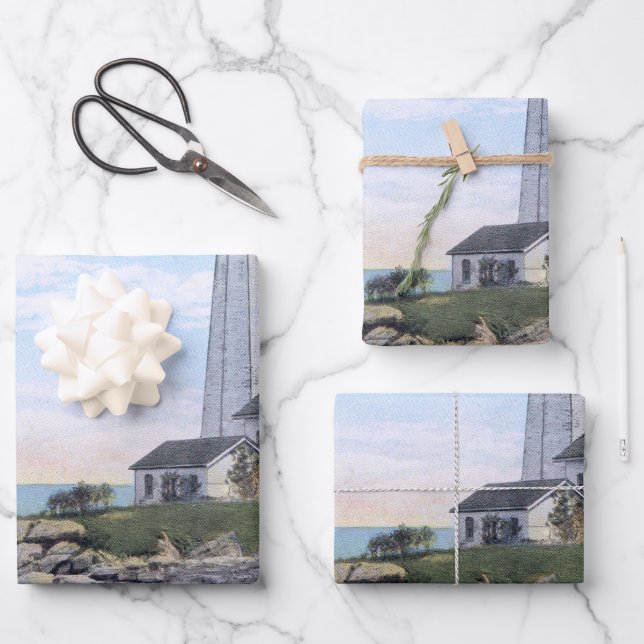 Feuille De Papier Cadeau Light House New London CT (Recto)